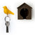 Single Sparrow Key Ring Holder  Brown House Original Design by Qualy